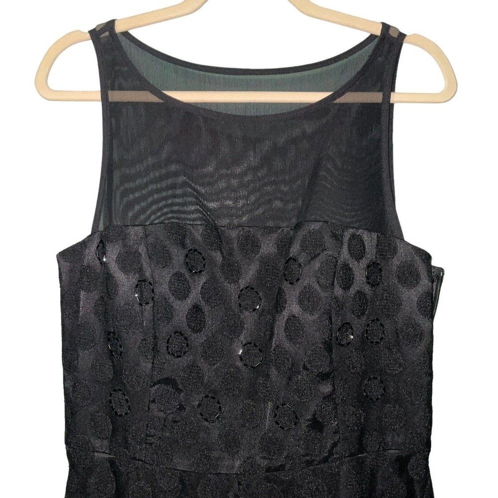 SANDRA DARREN Women's Black Sleeveless Jewel Neck Sheath Dress 10 NWOT